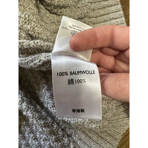 Eddie Bauer Cream Cable Knit Button Fisherman Sweater Men Size Large Cotton City - Picture 11 of 14